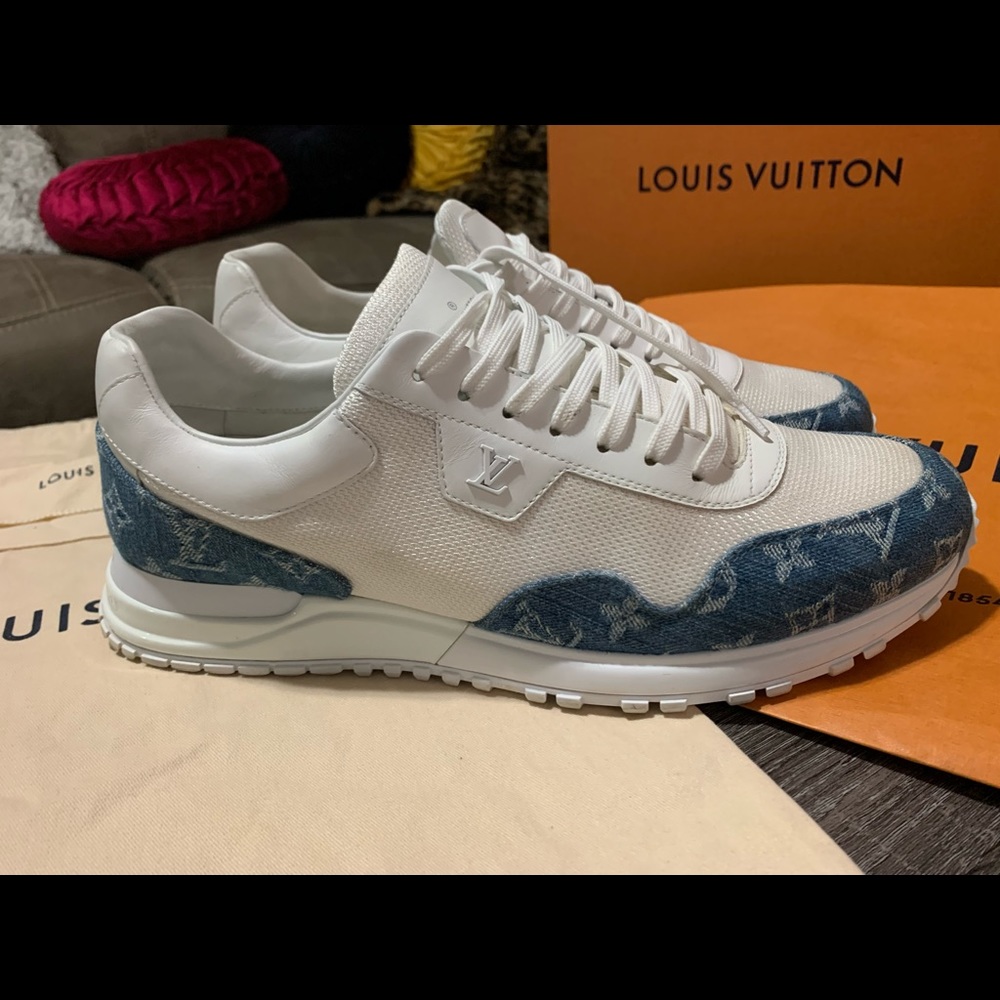 Authentic Louis Vuitton Run Away sneakers monogram denim leather size 11 - Picture 5 of 16